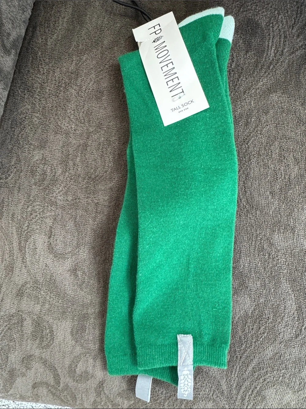 FP Movement by Free People Green Tall Sock & Cream Knee-High Tube Pair